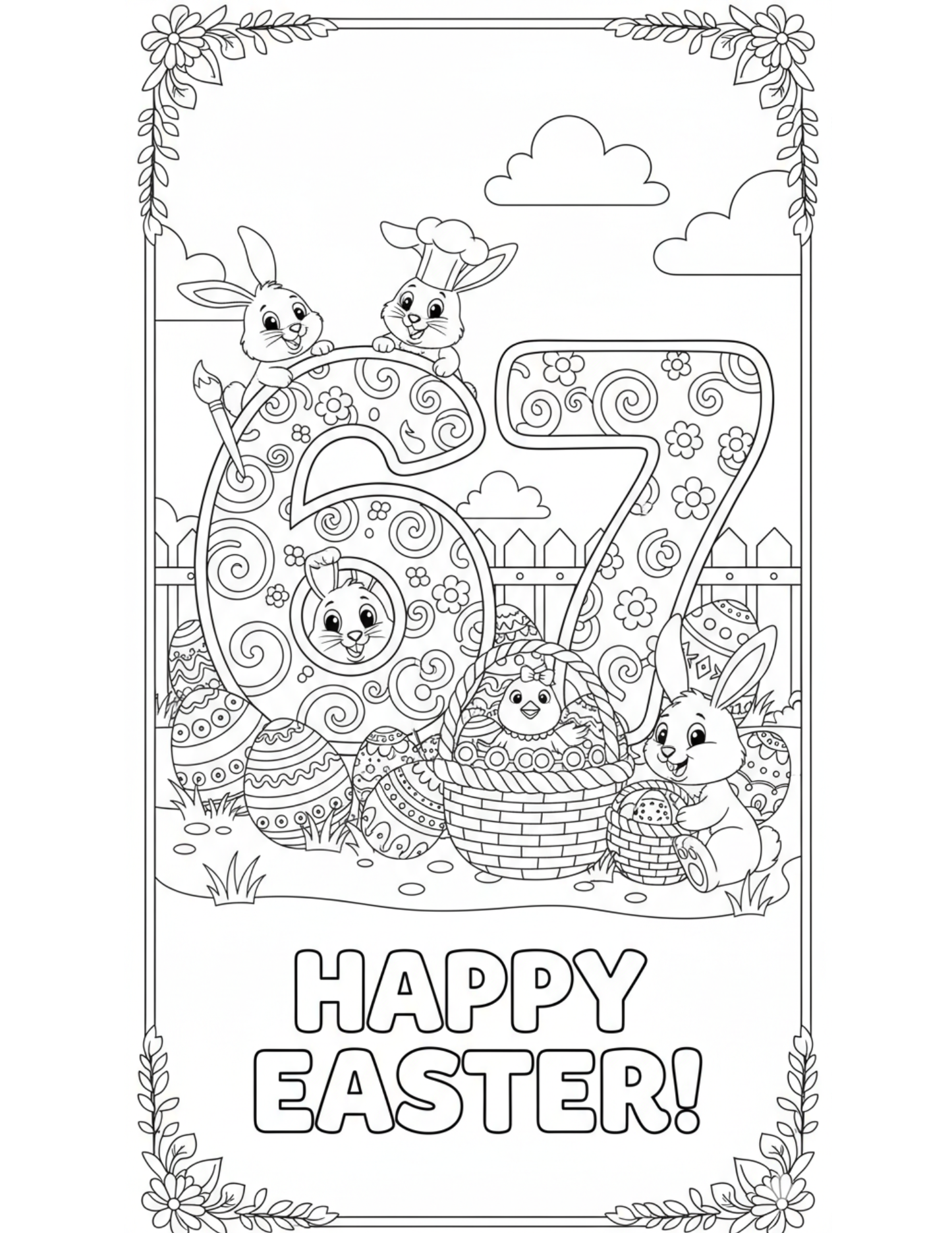 Easter 6 & 7 Coloring Pages Printable – Fun Spring Activity for Kids