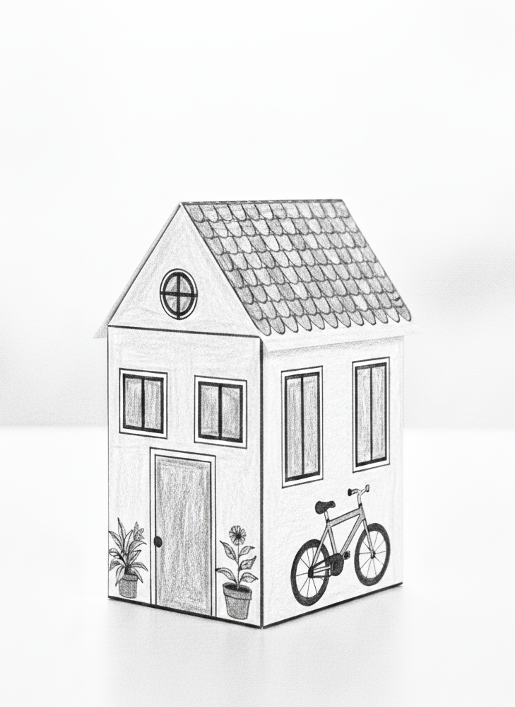 Printable paper houses: set of 5