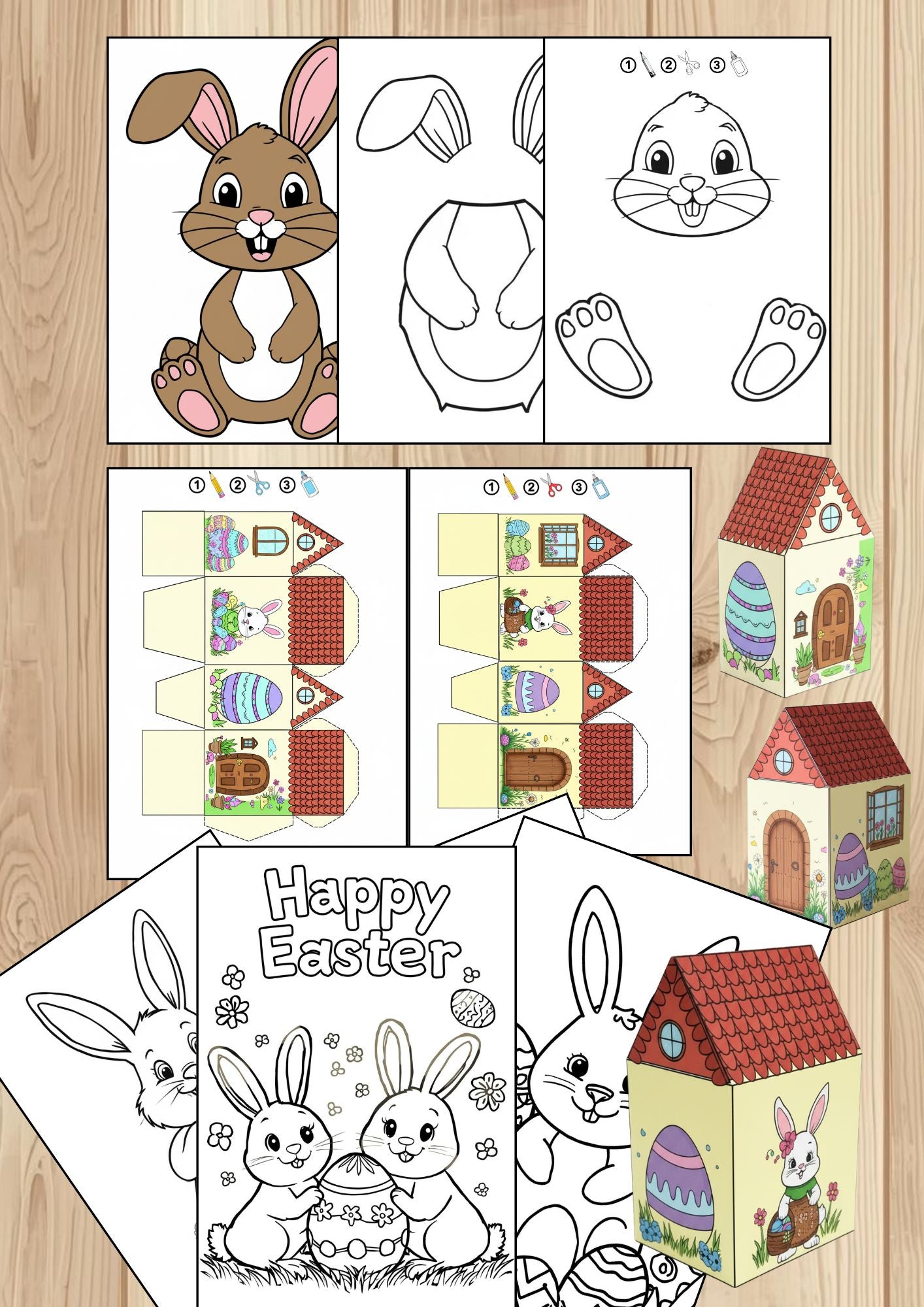 Easter Printable Activity Pack for Kids – Cut, Color & Build!
